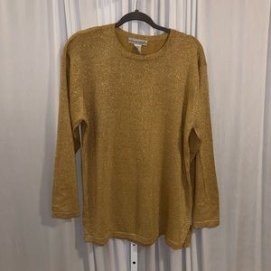Vintage David Hollis Gold Metallic Pullover Large